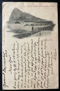 1898 Gibraltar Picture postcard Cover To Manchester England North Front View