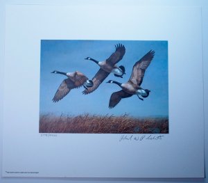 North Dakota 1982 Hunting Permit Stamps Signed Artwork 1990 Ducks Limited USA