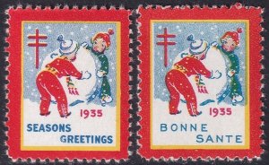 Canada 1935 Christmas seal set MNH**