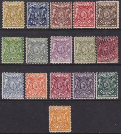 British East Africa 1896-1901 SC 72-87 MLH Set (74 Used)