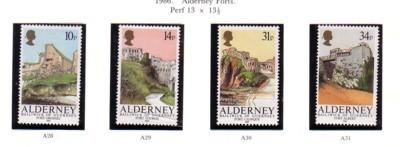 Alderney Sc 28-31 1986 Forts stamp set mint NH