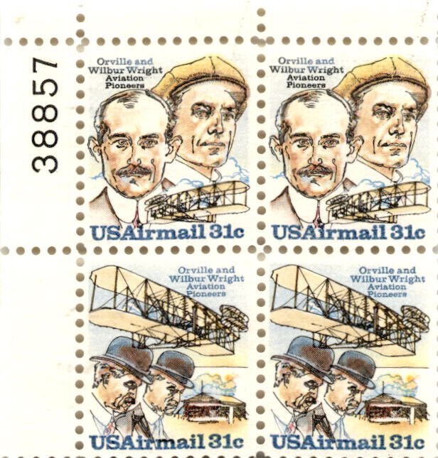 United States Postage Stamp, #C92a Mint NH Block, 1978 Airplane (AG) 