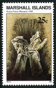 Marshall 248 block/4,MNH. Mi 297. WW II,Katyn Forest Massacre,April 16,1940,1990