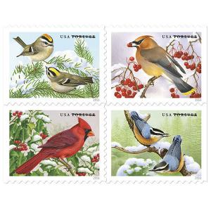 2016 47c Songbirds in Snow, Illustrator Robert Giusti Scott 5126-29 Mint F/VF NH