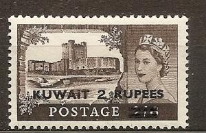 Kuwait 117 Mint OG 1955 2r on 2sh6p KGVI Defin.