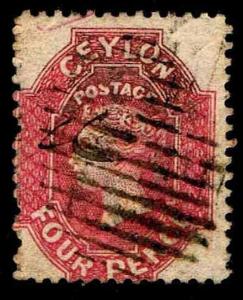 1863-67 Ceylon #50b Queen Victoria Wmk 1b- Used - F/VF - CV$65.00 (ESP#3585)