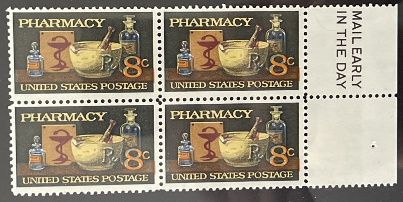 Scott #1473 8¢ Pharmacy MNH ME block of 4