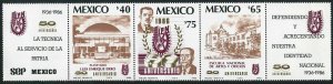 Mexico 1431-1433a strip,MNH-folded.Mi 1977-1979f. Polytechnic Institute,50,1986.