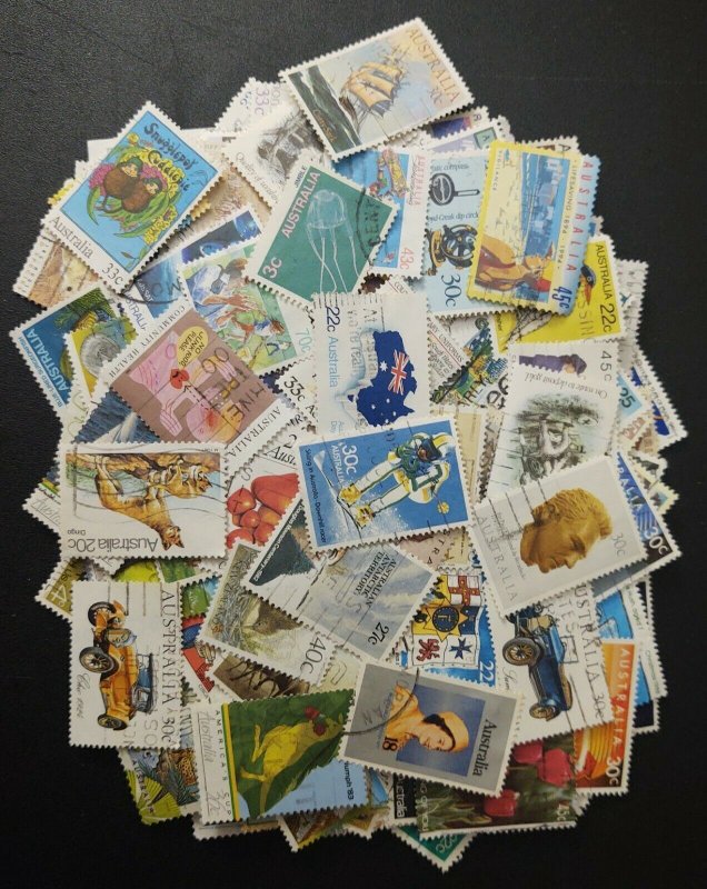 Australia stamp accumulation,Kiloware 193 different used off paper stamps