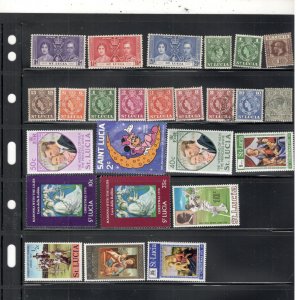 ST LUCIA COLLECTION ON STOCK SHEET MINT/USED