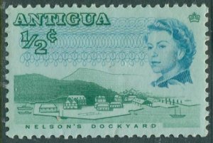 Antigua 1966 SG180 ½c green and blue QEII Nelson's Dockyard MLH