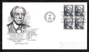 US Frank Lloyd Wright 1966 Artmaster  Pencil FDC BIN