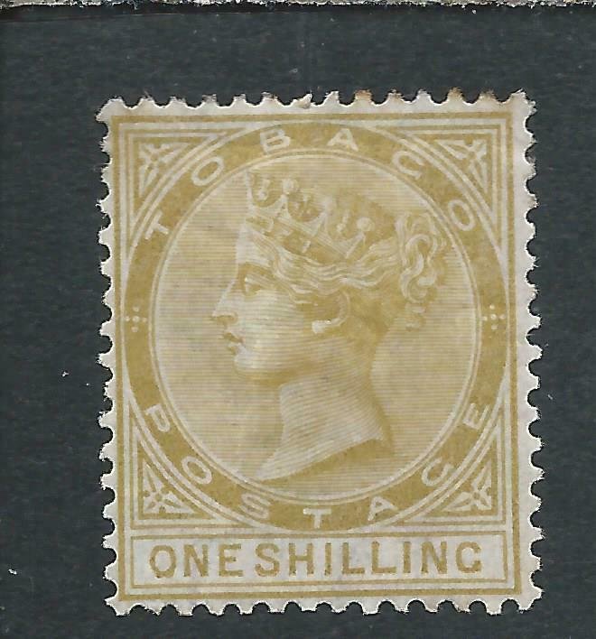 TOBAGO 1880 1s YELLOW-OCHRE MM SG 12 CAT £110