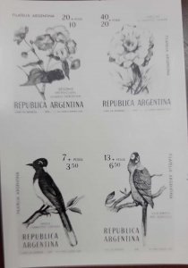 P) 1976 ARGENTINA, ORIGINAL PHOTOMECANIC, BIRDS AND FLOWERS, ENDEMIC SPECIES, XF