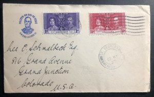 1937 St George Grenada First Day Cover FDC King George VI Coronation KGVI USA