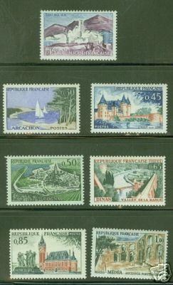 FRANCE Scott 1007-13 MNH** Tourism Stamp set CV $5.65