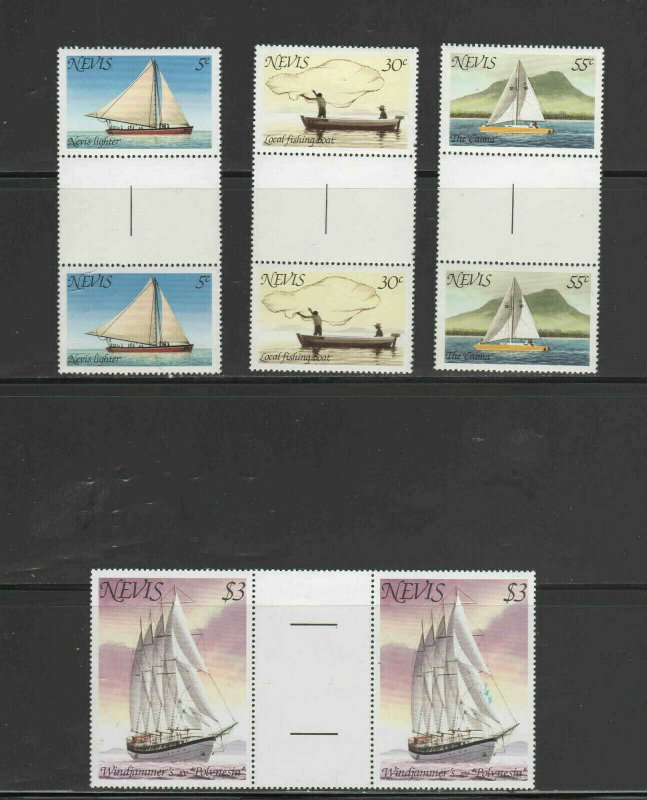 NEVIS #114-117  1980 SHIPS AND BOATS GUTTER PAIR   MINT  VF NH  O.G  a