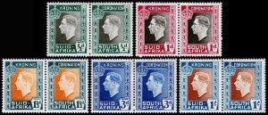 South Africa Scott 74-78 (1937) Mint H F-VF Complete Set, CV $7.60 C