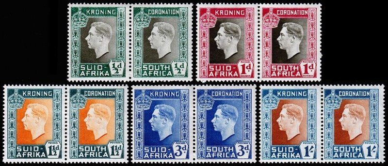 South Africa Scott 74-78 (1937) Mint H F-VF Complete Set, CV $7.60 C