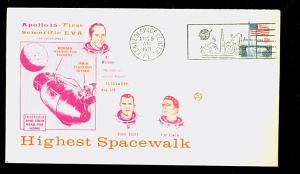 Space Cover, Apollo 15, First Scientific EVA, Space Walk