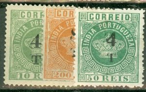 HN: Portuguese India 135 no gum; 146,149-50 mint 156 spacefiller N/C CV $122