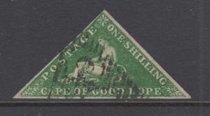 Cape of Good Hope Sc 6, SG 8 used 1858 1sh Hope Seated Triangular, F-VF, scarce