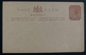 Mint Mauritius Postal Stationery Postcard Two Cents