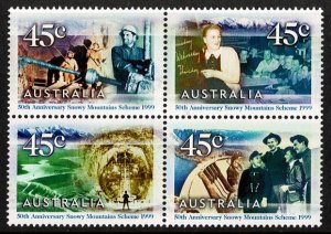 Australia 1999 Snowy Mountains Scheme 50th Anniversary  Set of 4 MNH