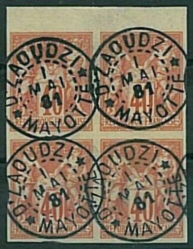 FRANCE -  FRENCH COLONIES - Ceres #57 block of 4 with upper border - LUXUS !