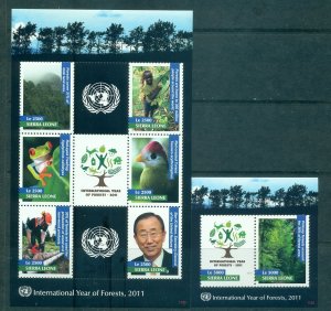 Sierra Leone - Sc# 3082-3. 2011 Year of the Forest. MNH $11.25.