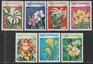 1984 Cambodia - Sc 511-7 - used VF - 7 single - Flowers