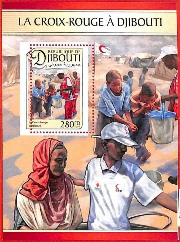 A1686 - DJIBOUTI, ERROR: MISSPERF, SOUVENIR SHEET - 2016, Red Cross, Medicine