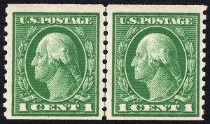 Scott 443, Joint Line Coil Pair, Unused, OG, LH