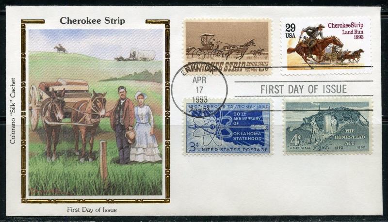 UNITED STATES COLORANO 1993 CHEROKEE STRIP COMBINATION FIRST DAY COVER 