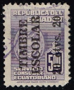 Ecuador #RA62 Surcharged Consular Service Stamp; Used (0.25)