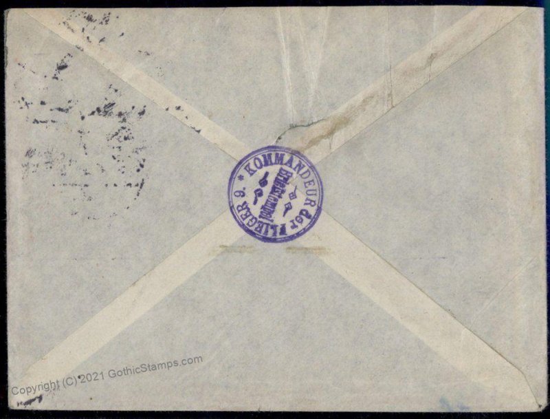 Germany WWI Air Force Kommandeur der Flieger 9 Feldpost Cover G69786