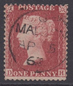 SG 40 1d rose-red plate 43. Very fine used with a Malta CDS, April 5th 1862