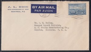 Canada - 1951 Montreal,QC Air Mail Cover to States
