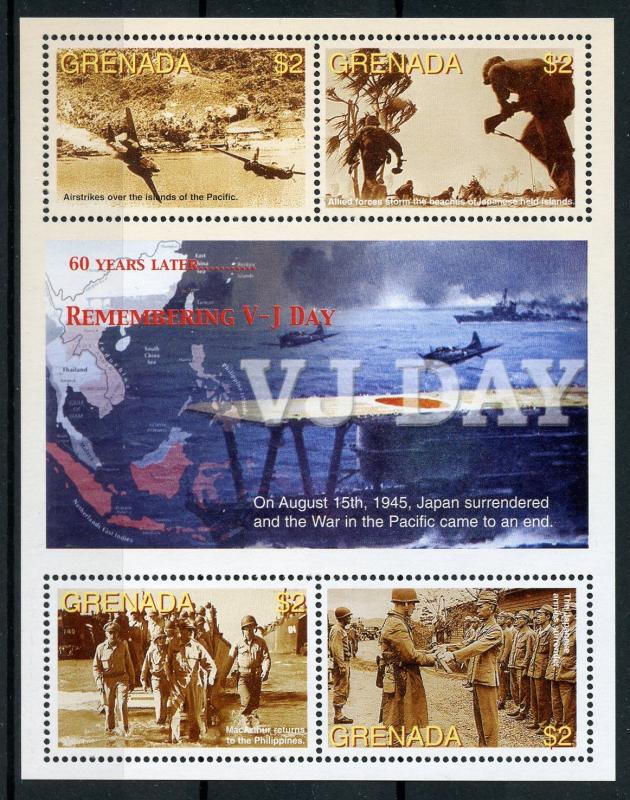 Grenada 2005 MNH WWII WW2 VJ Day 60th Anniv MacArthur 4v M/S World War II Stamps