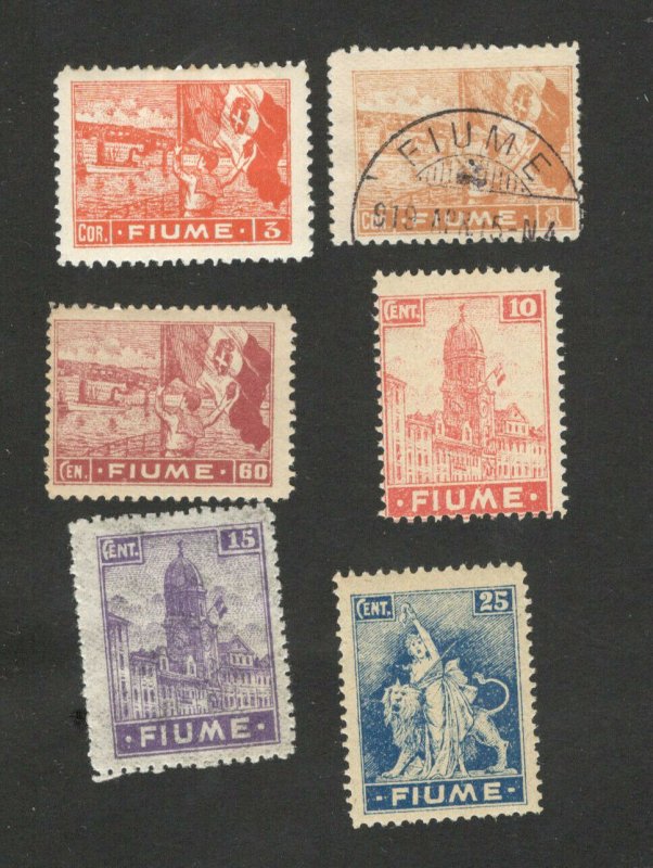 FIUME- 6 USED/MH/MNH STAMPS  (10)