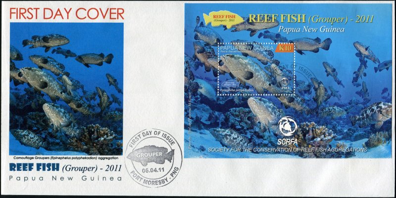 Papua New Guinea. 2011. Reef Fish 2 (Mint) First Day Cover