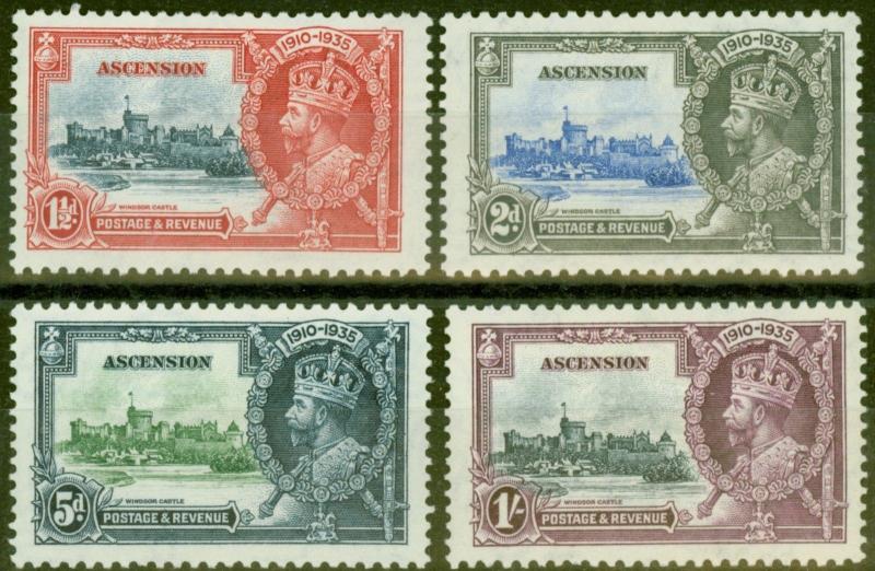 Ascension 1935 Jubilee set of 4 SG31-34 Fine & Fresh Lightly Mtd Mint 