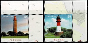 Germany 2013,Sc.#2737-8 MNH Lighthouses: Flügge, Büsum