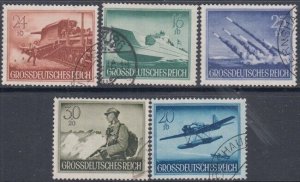 GERMANY Sc # B255-69 HIGH VALUES USED FROM SET of 13 DIFF ARMAMENTS AND SOLDIERS
