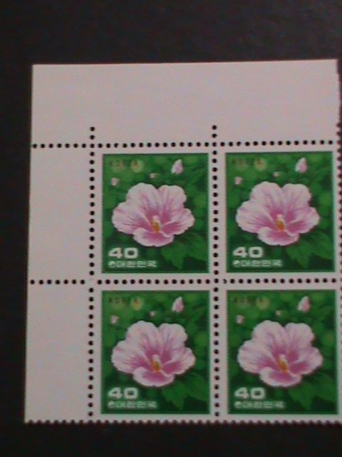 ​KOREA-1981 SC#1256 BEAUTIFUL LOVELY ROSE OF SHARON- MNH BLOCK OG VERY FINE