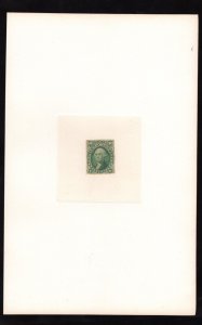 MOMEN: US STAMPS #68-E3 (#58P1) YELL/GREEN LARGE DIE PROOF IN INDIA LOT #79943*
