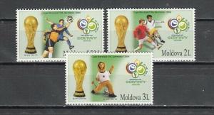 Moldova, Scott cat. 526-528. World Cup Soccer/Footbll issue.