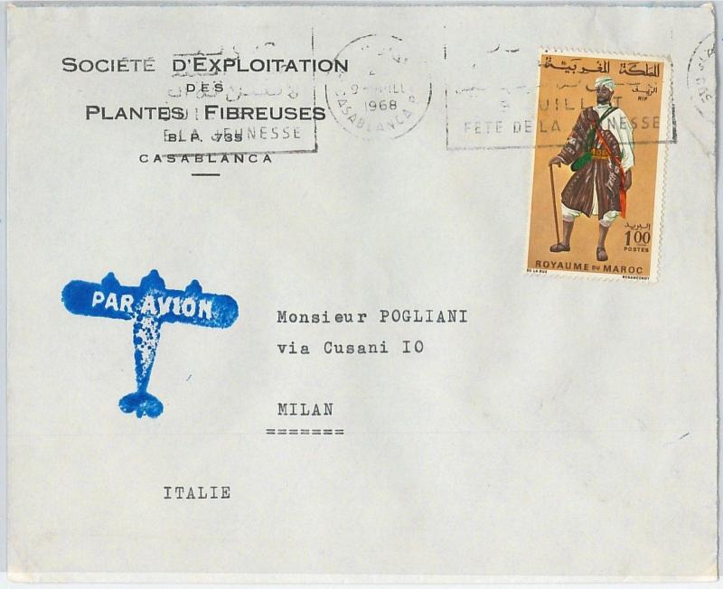 59299 -    MOROCCO - POSTAL HISTORY: COVER to ITALY - 1968 