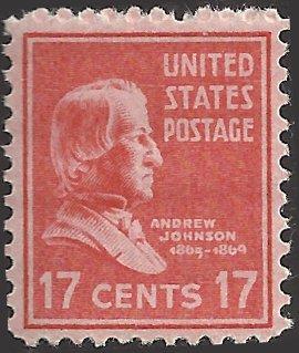 # 822 MINT NEVER HINGED ANDREW JOHNSON