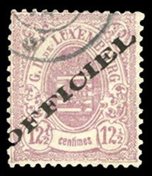 Luxembourg #O17 Cat$275, 1875-76 12 1/2c lilac rose, used, with 2003 Sismondo...